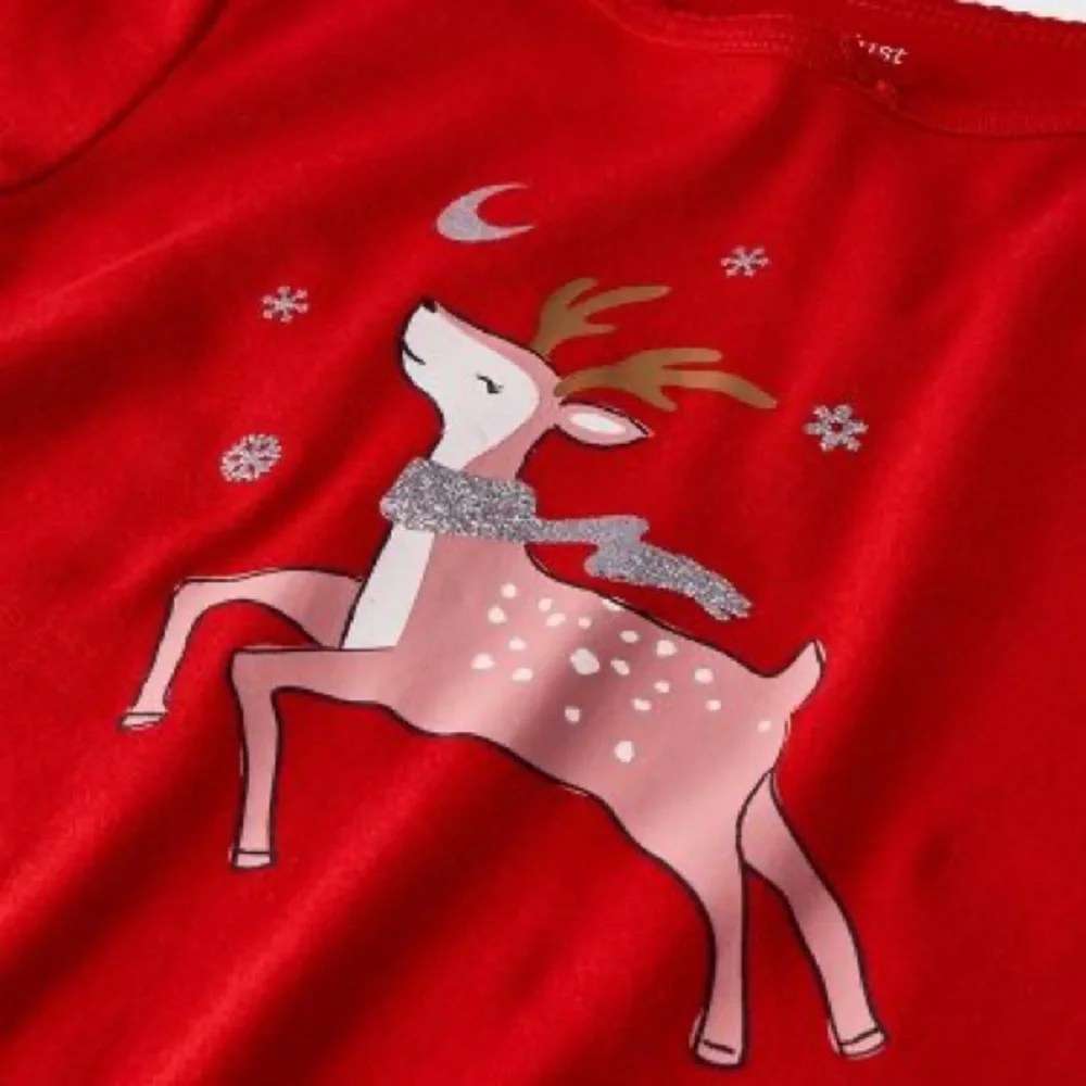 Carter's Just One You Girls' Reindeer Tutu Pajama Set - White/Red nwt Christmas